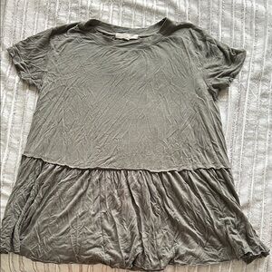 Truly Madly Deeply Forest Green Short Sleeve Peplum Top